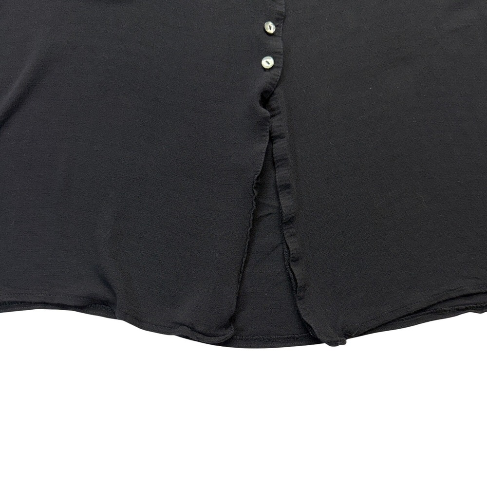Jay Peters Button Front Sleeveless Blouse Women L Black - Picture 6 of 13